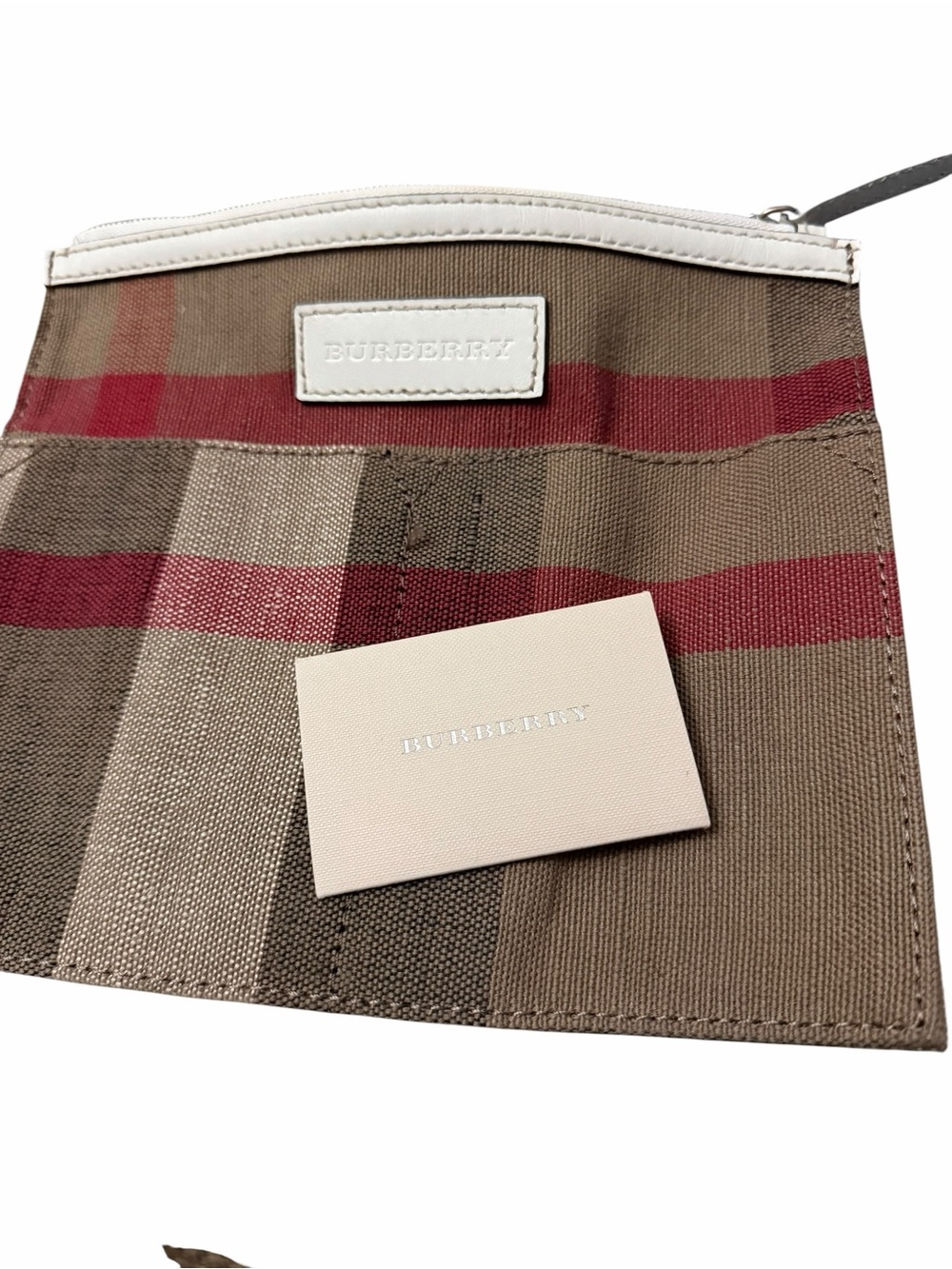 Burberry Medium Susanna Hobo White Canvas Check Bag w/ Crossbody Strap & Pouch - Picture 9 of 11